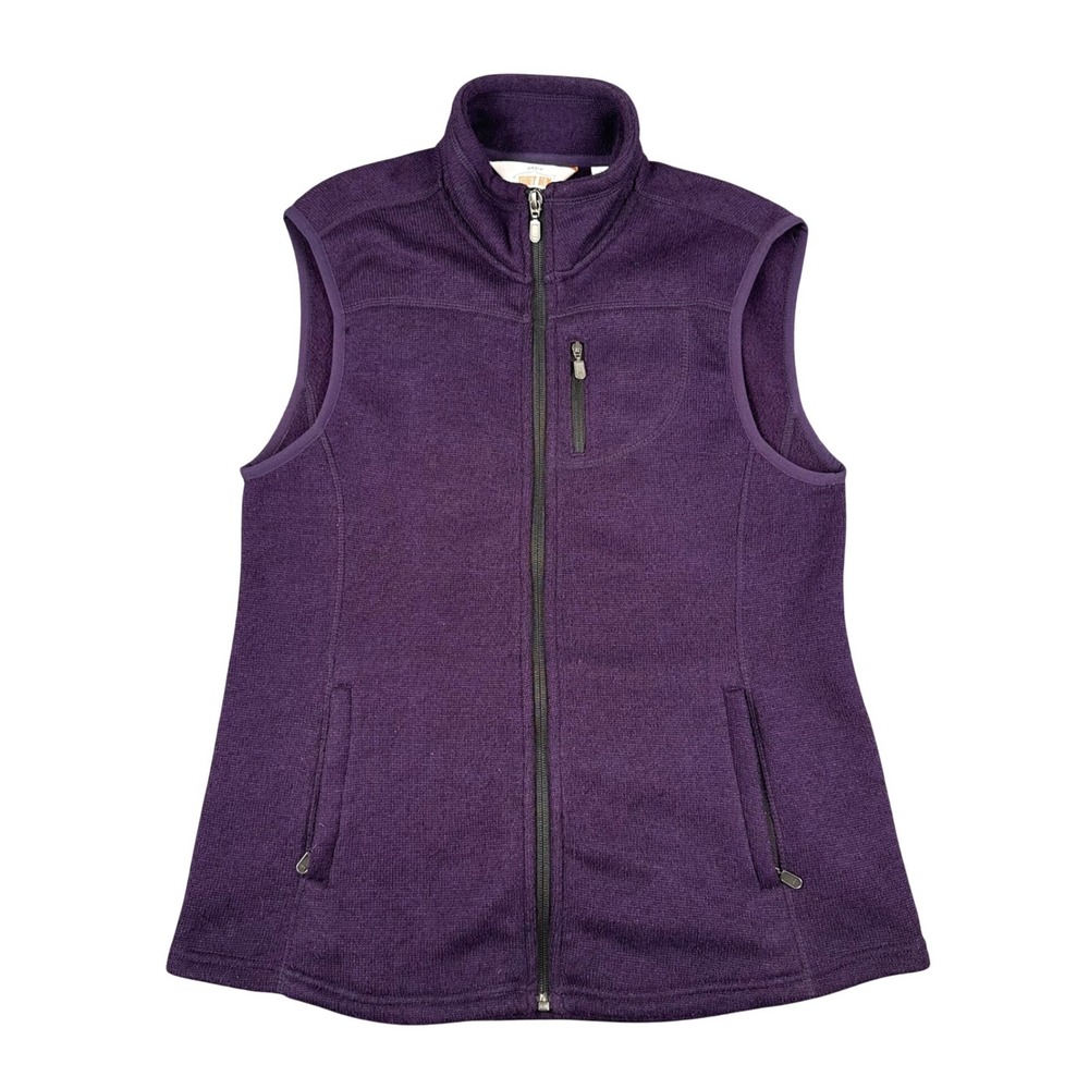Orvis Trout Bum Womens Purple Sweater Fleece Full Zip Vest Medium
